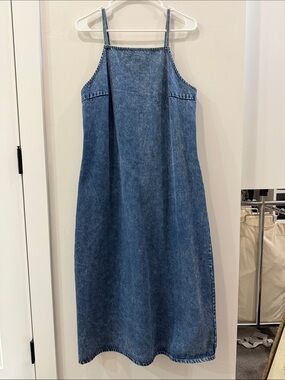 bohme Indigo Denim Halter-Style Midi Dress